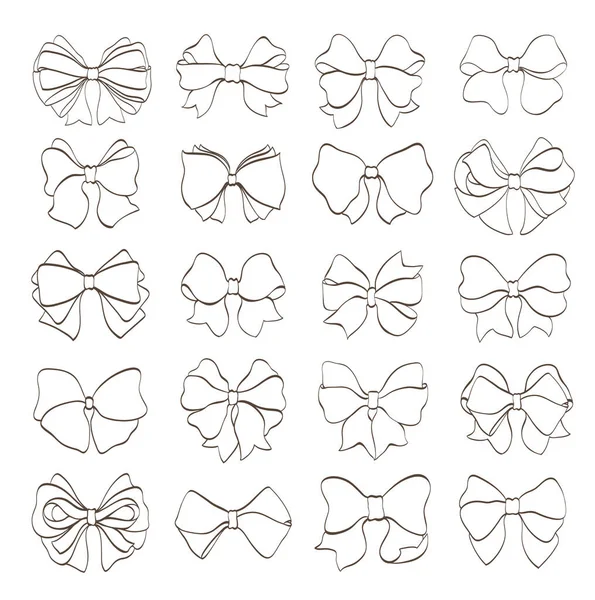 白色的蝴蝶结 手绘矢量图解 为你的庆祝活动及邀请卡设计元素 — 图库矢量图片