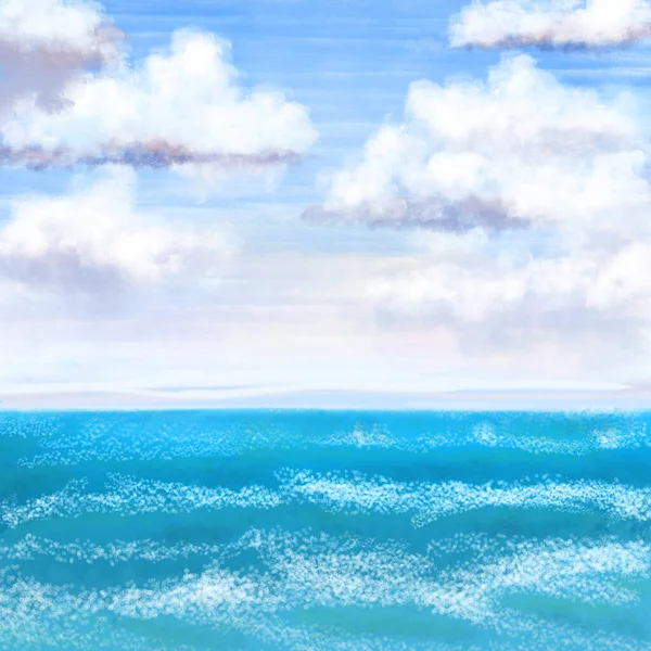 Bulutlu Soyut Deniz Arkaplanı — Stok fotoğraf