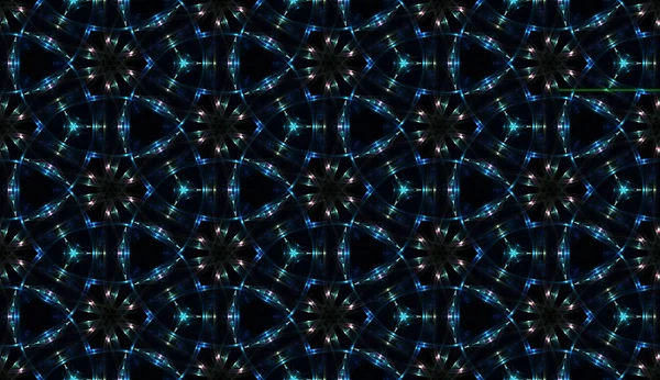 Hi-Tech sömlös bakgrund. Abstrakt datorgenererade mönster av upprepande glödande cirklar i blå toner. — Stockfoto