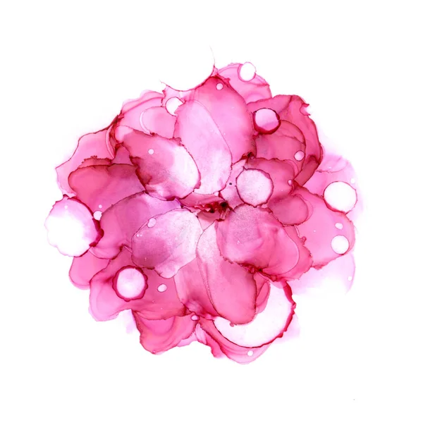 Delicada flor acuarela dibujada a mano en tonos rosados. Arte de tinta de alcohol. Ilustración de trama . —  Fotos de Stock