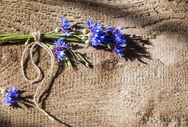 Korenbloemen Oude Houten Achtergrond — Stockfoto