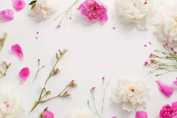 ホワイト ペーパーの背景に夏の花 — ストック写真