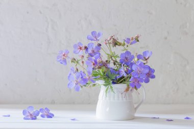 sürahi beyaz arka plan üzerinde çiçeklenir