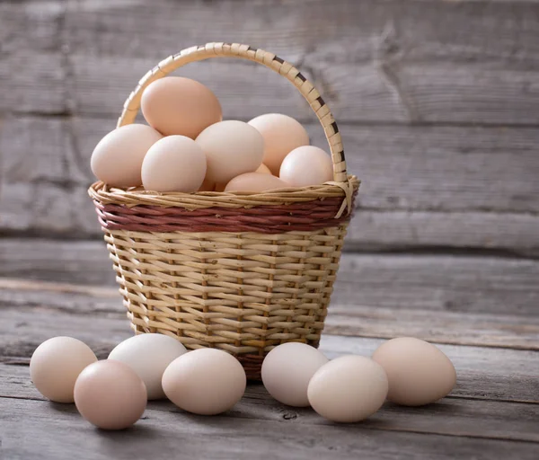 Eggs Wooden Background — Stock Photo, Image