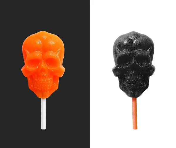 Candy Shape Skull White Black Background — Stock Photo, Image