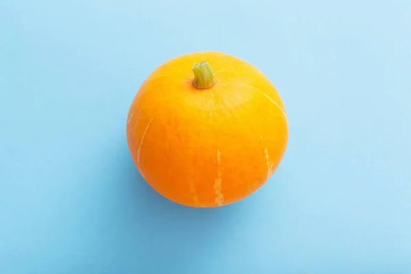 Orange Kürbis Auf Farbigem Hintergrund — Stockfoto