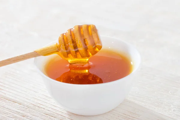 Honey White Wooden Table — Stock Photo, Image