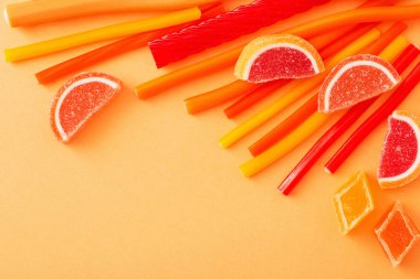 Uzun chewy jöleli tatlı şekerler