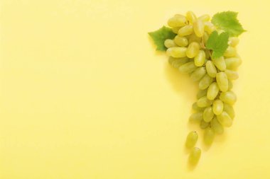 sarı zemin üzerine yeşil üzüm