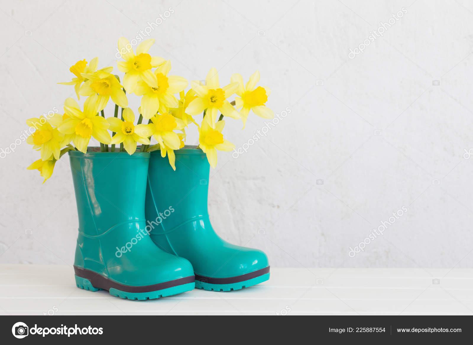teal rubber boots