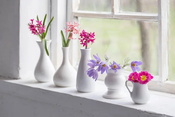 Spring Flowers Windowsill — Stock Photo, Image