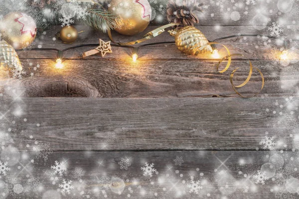 Christmas Speelgoed Oude Houten Achtergrond — Stockfoto