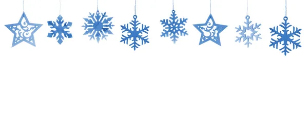 Wooden Snowflakes Stars Isolated White Background — Stock Photo, Image