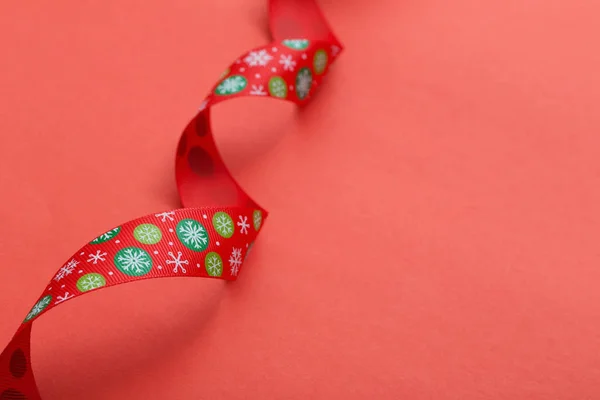 Fita Natal Fundo Papel Vermelho — Fotografia de Stock