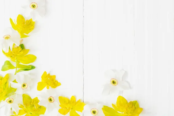 Flores Primavera Fundo Madeira — Fotografia de Stock