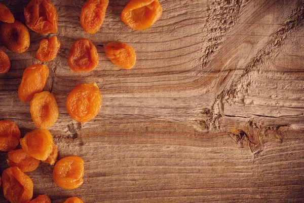 Dried Apricots Old Wooden Background — Stock Photo, Image