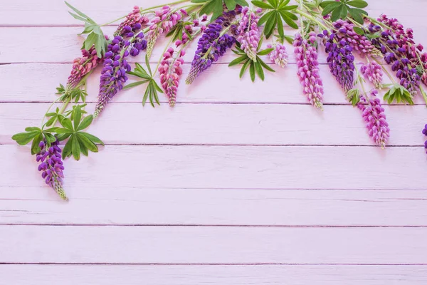 Lupine Pink Wooden Background — Stock Photo, Image