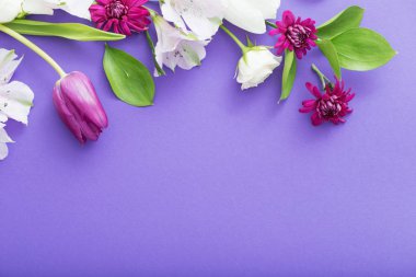 Kağıt arkaplanda güzel bahar çiçekleri