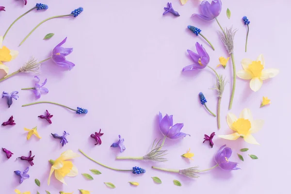 Frühlingsblumen auf Papier Hintergrund — Stockfoto
