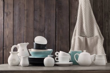 yemek mutfakta ahşap arka plan üzerinde