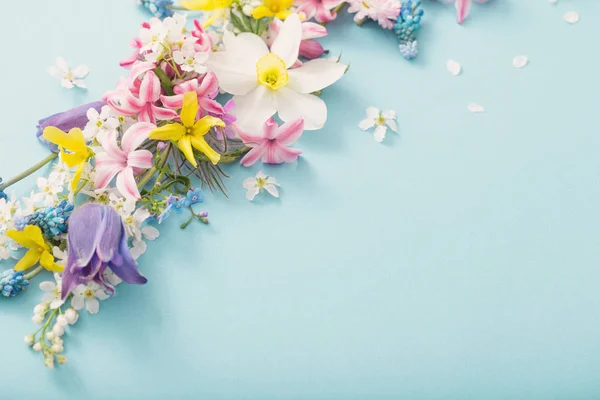 Flores de primavera sobre fondo de papel — Foto de Stock