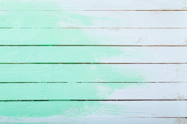 Witte en groene geschilderde houten achtergrond — Stockfoto