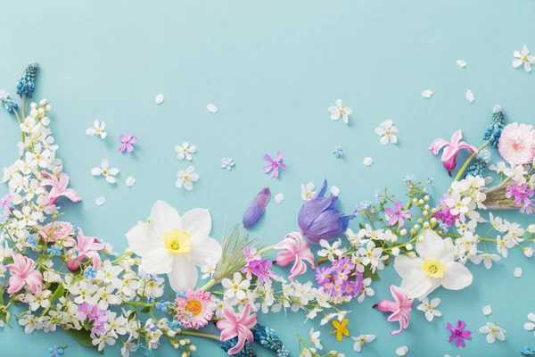 Frühlingsblumen auf Papier Hintergrund — Stockfoto