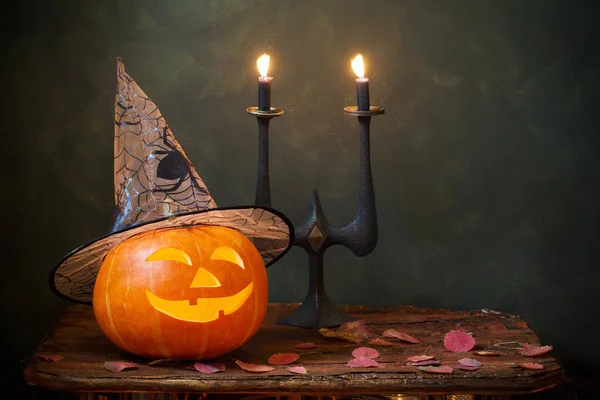 Halloween dýně na tmavém pozadí — Stock fotografie