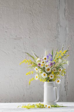 beyaz arkaplanda beyaz sürahi çiçekleri