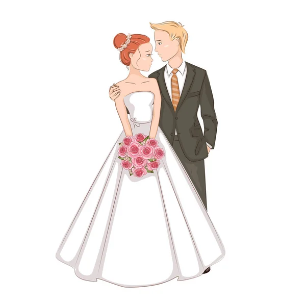 Convite Casamento Com Noiva Noivo Ilustrações De Stock Royalty-Free