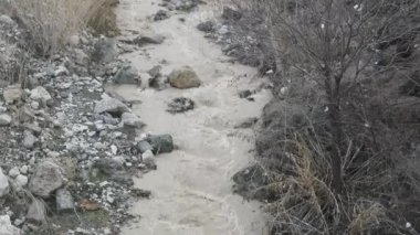 çamur akış dağ dere bahar fırtınalı su