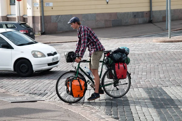 헬싱키 핀란드 2017 마에서 사이클 자전거 사이클 여행자 — 스톡 사진