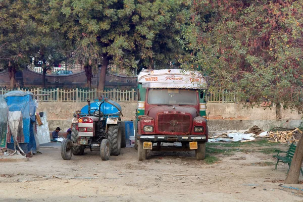 Hindistan Yeni Delhi Mart 2018 Traktör Kamyon Işçiler Delhi Merkezi — Stok fotoğraf