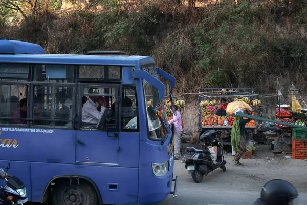 India Mohali Marzo 2018 Los Autobuses Locales Indios Transportan Pasajeros — Foto de Stock