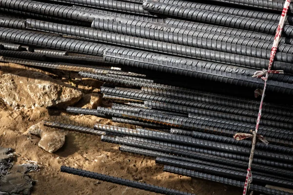 Rebars for reinforcement concrete structure in construction site. — Stock Photo, Image