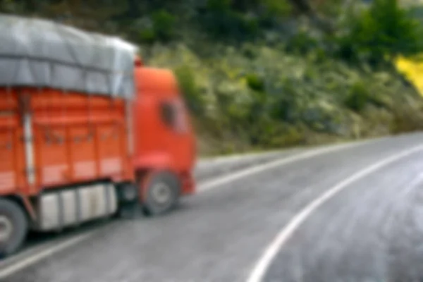 Strong blurred unrecognizable truck transport — Stock Photo, Image