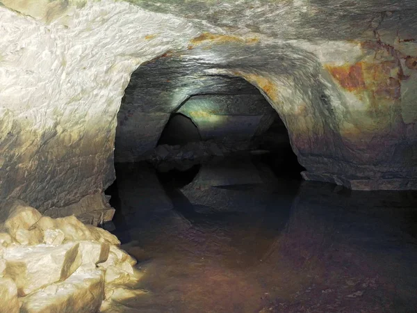 partially flooded underground caves