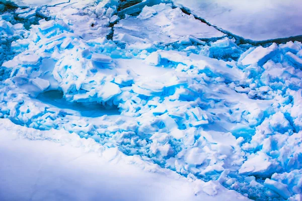 Północne Morze Lód Tło Zima Jasny Pęknięcie Kawałkach Lodu — Zdjęcie stockowe