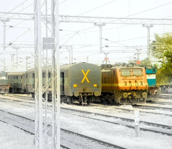 Indian Railways Cars Locomotive Siding — Stock Photo, Image