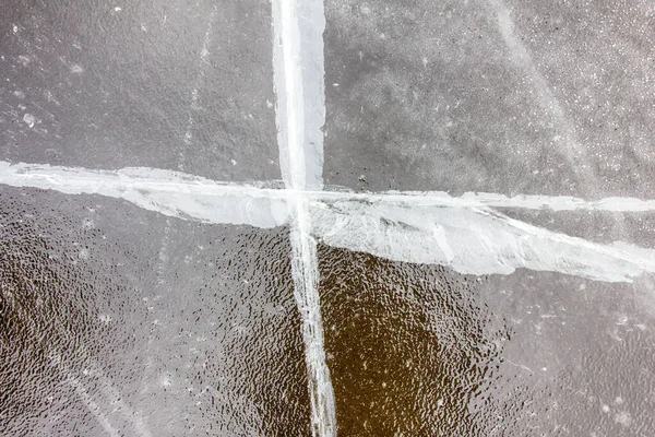 Рисование Прозрачного Льда Материал Прохладной Конструкции Трещины Пузырьки Воздуха — стоковое фото