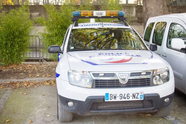 Paris Frankrike September 2017 Patrullera Polisbilar Huvudstadens Gator — Stockfoto