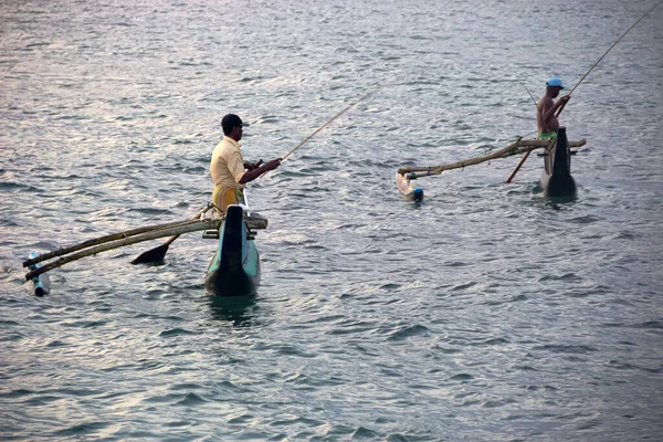 Merissa Sri Lanka December 2019 Local Ceylon Men Fishing Boats — 图库照片