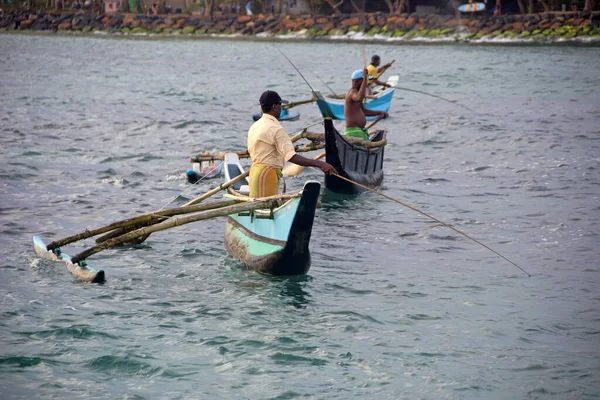 Merissa Sri Lanka December 2019 Local Ceylon Men Fishing Boats — 图库照片