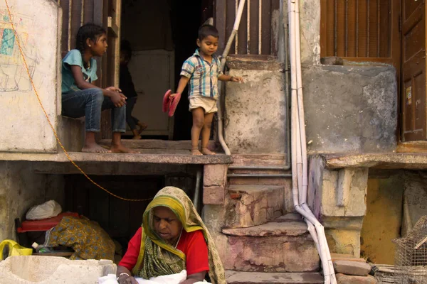 Indien Varanasi März 2018 Teil Des Lebens Einer Indischen Familie — Stockfoto