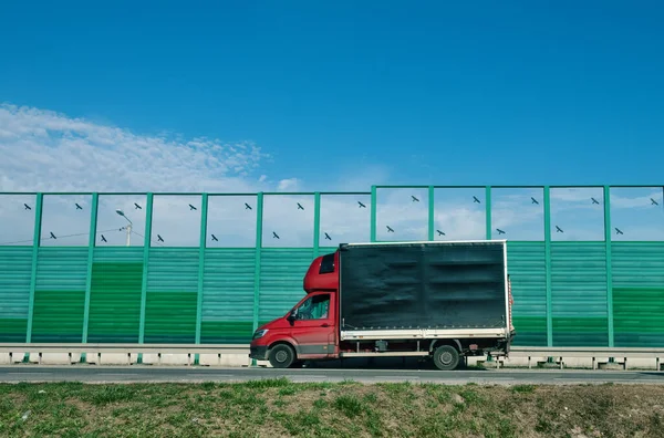 Mińsk Mazowiecki Polska Października 2019 Autostrada Jest Ogrodzona Specjalnym Ogrodzeniem — Zdjęcie stockowe