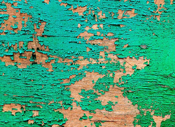 Altes Holzbrett Mit Verwitterter Grüner Farbe — Stockfoto