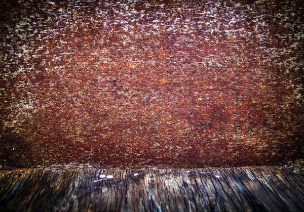 Fundo Abstrato Com Piso Embaçado Madeira Parede Enferrujada — Fotografia de Stock