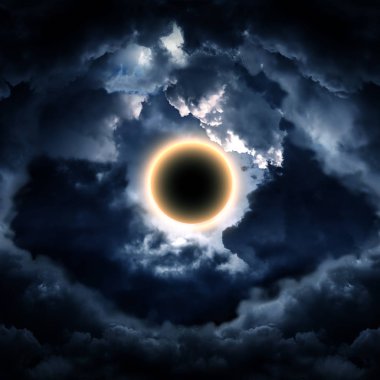 Bulanık Bulutların Girdabında Işık Olan Soyut Çember