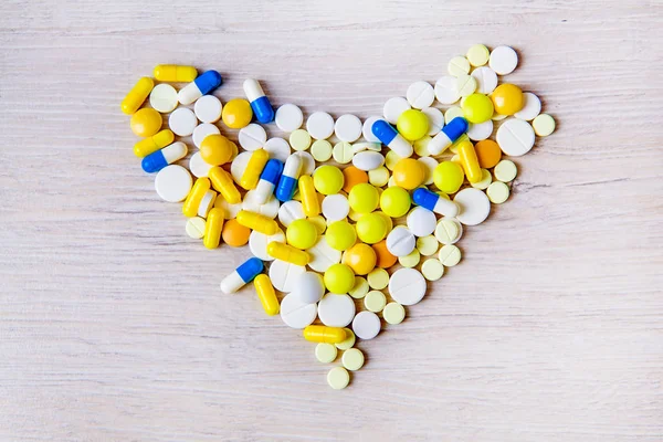 Pilulky Tvaru Srdce Detailní Tabulka — Stock fotografie