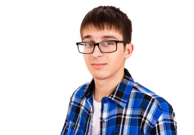 Beyaz Arkaplanda İzole Edilmiş Genç Adam Portresi